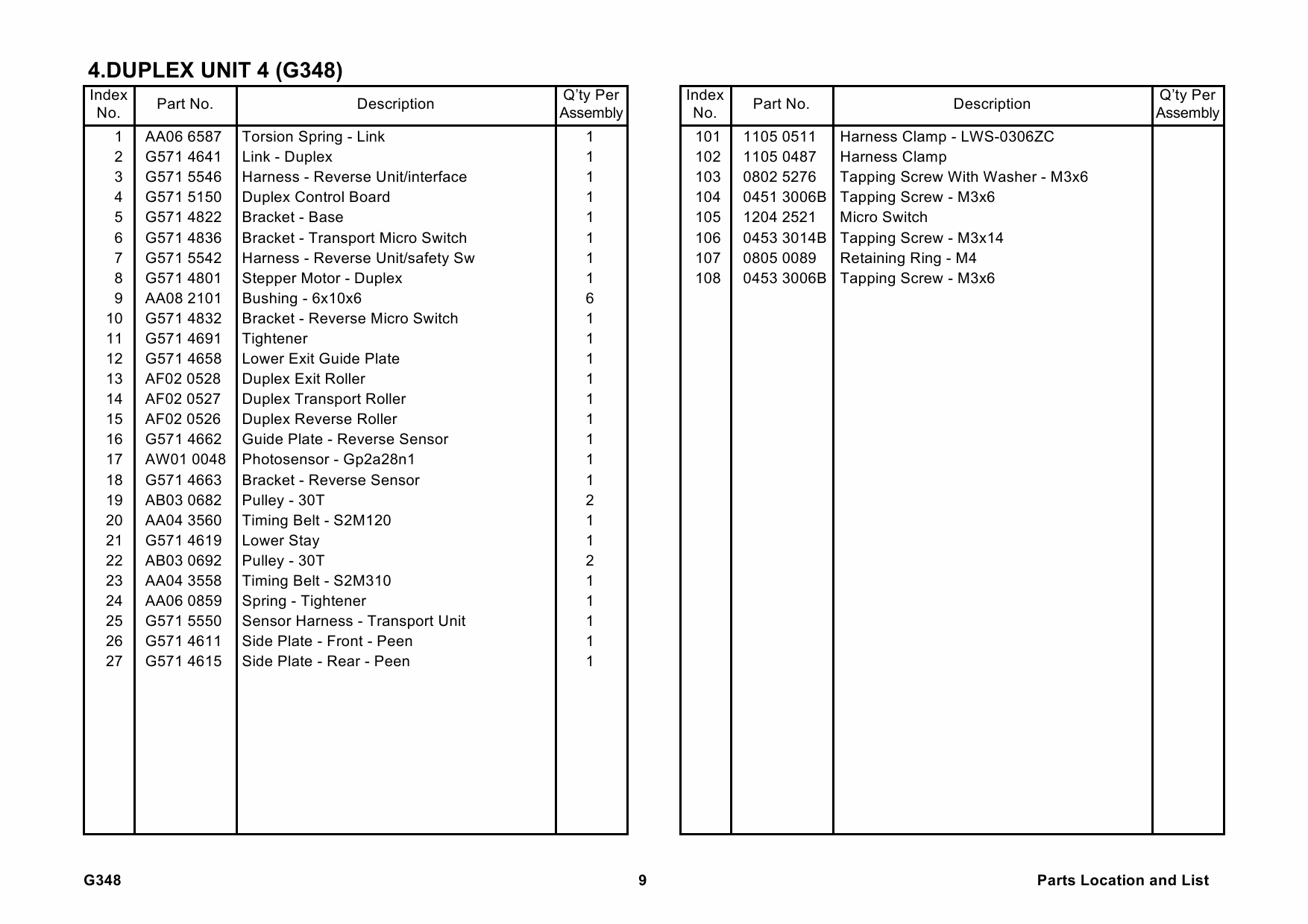 RICOH Options G348 DUPLEX-UNIT-TYPE-7000 Parts Catalog PDF download-6